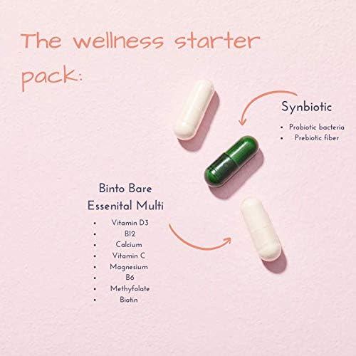 Binto 3-in-1 Glow Getter Daily Women's Probiotic & Multivitamin - Designed to Support Hormonal, Mood, and Gut Balance