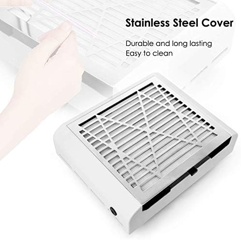 AONOLOVO Nail Dust Collector, Powerful Nail Vacuum Dust Collector Nail Tech Extractor Fan Manicure Tool for Acrylic Nails Removal, White