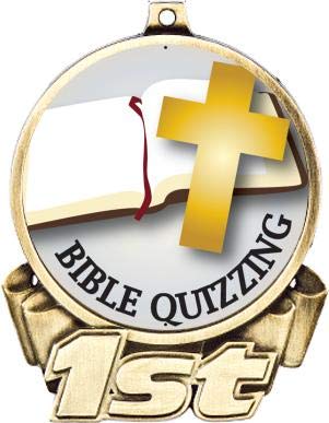 Bible Quiz First Place Medal, 3" Gold Bible Quizzing Trophy Medal Award 5 Pack Prime