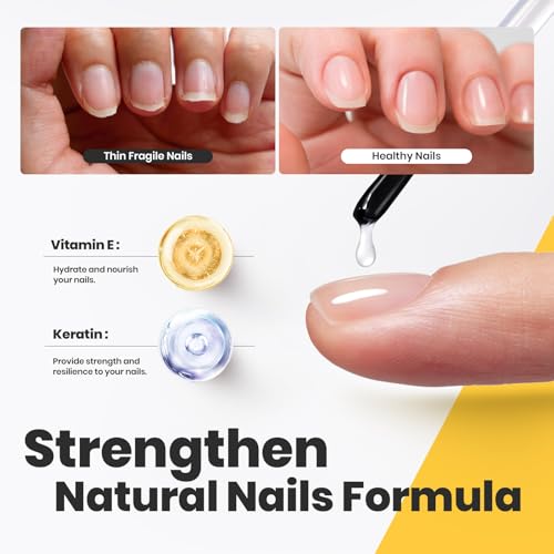 Beetles 2Pcs 15ml Nail Polish Top Coat and Base Coat Set, Fast Drying & Long Lasting Shine Clear Nail Polish, 3 IN 1 Protects Nails, Enhances Glossy and Nourishes Nails