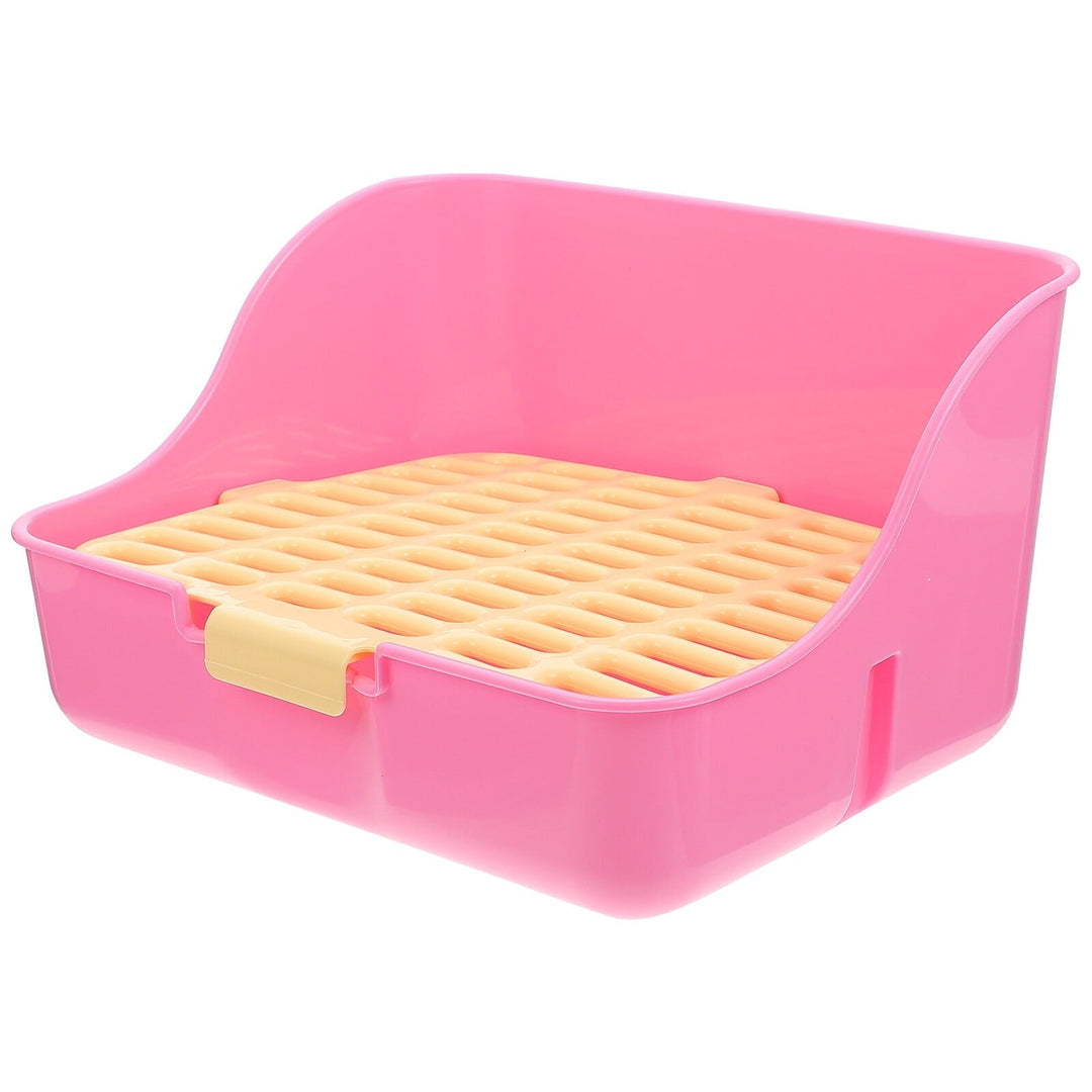 WASHWEPE Rabbit Litter Box Color Mesh Square Litter Tray for Rabbits 1Pcs 11.2X9.3X6.1in