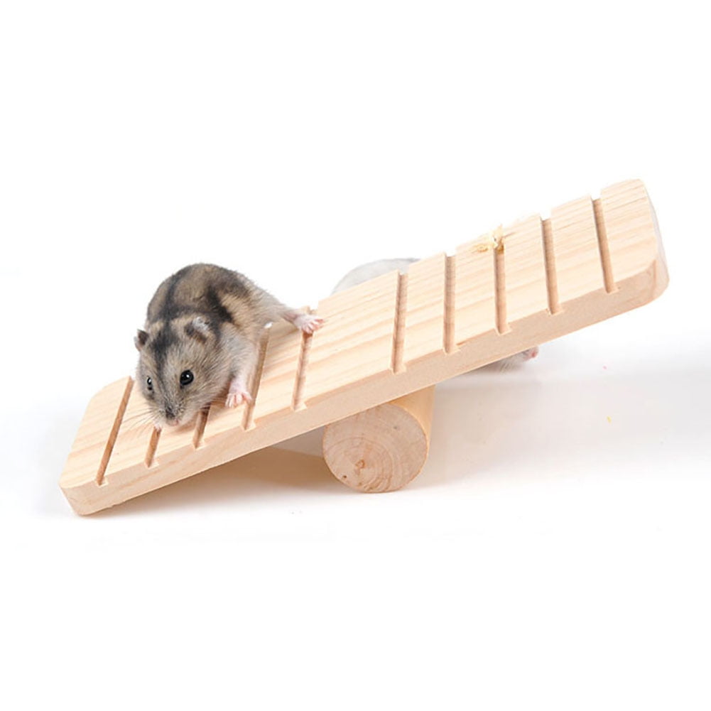 StarBay Scratching Board Pet Hamster Wooden Slip Seesaw Teeterboard Squirrel Toy Cage DIY Ornament