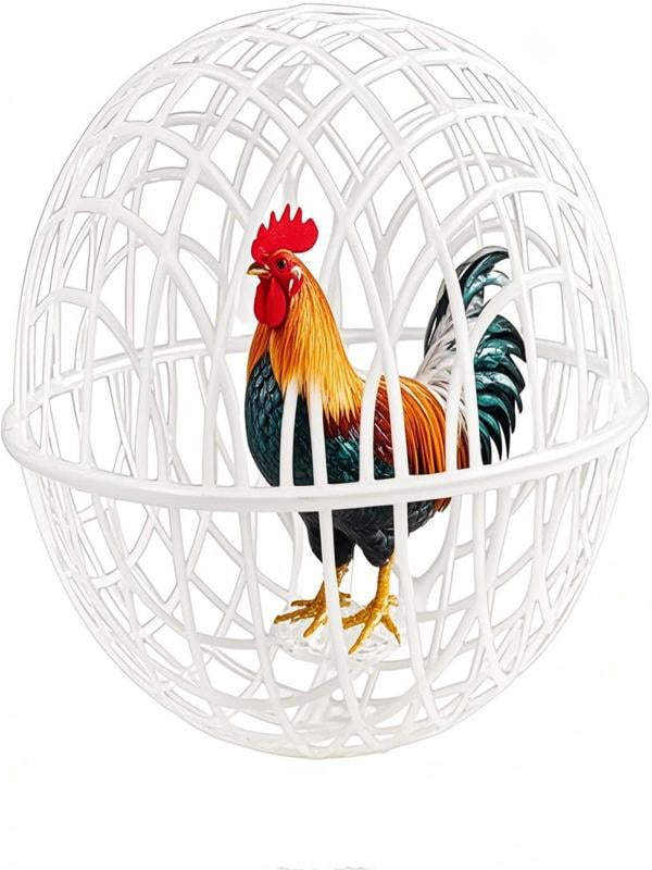 Chicken Ball Cage - Chicken Safety Ball Cage, Circular Multi - Pet Habitat, Spherical Design for Activity & Protection, Easy Assembly & Transport,White(20cm)