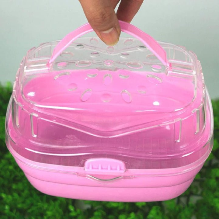 VISALY Portable Small Pet Supplies Carrying Box Hamster Takeaway Transport Cage for Outdoor Travel