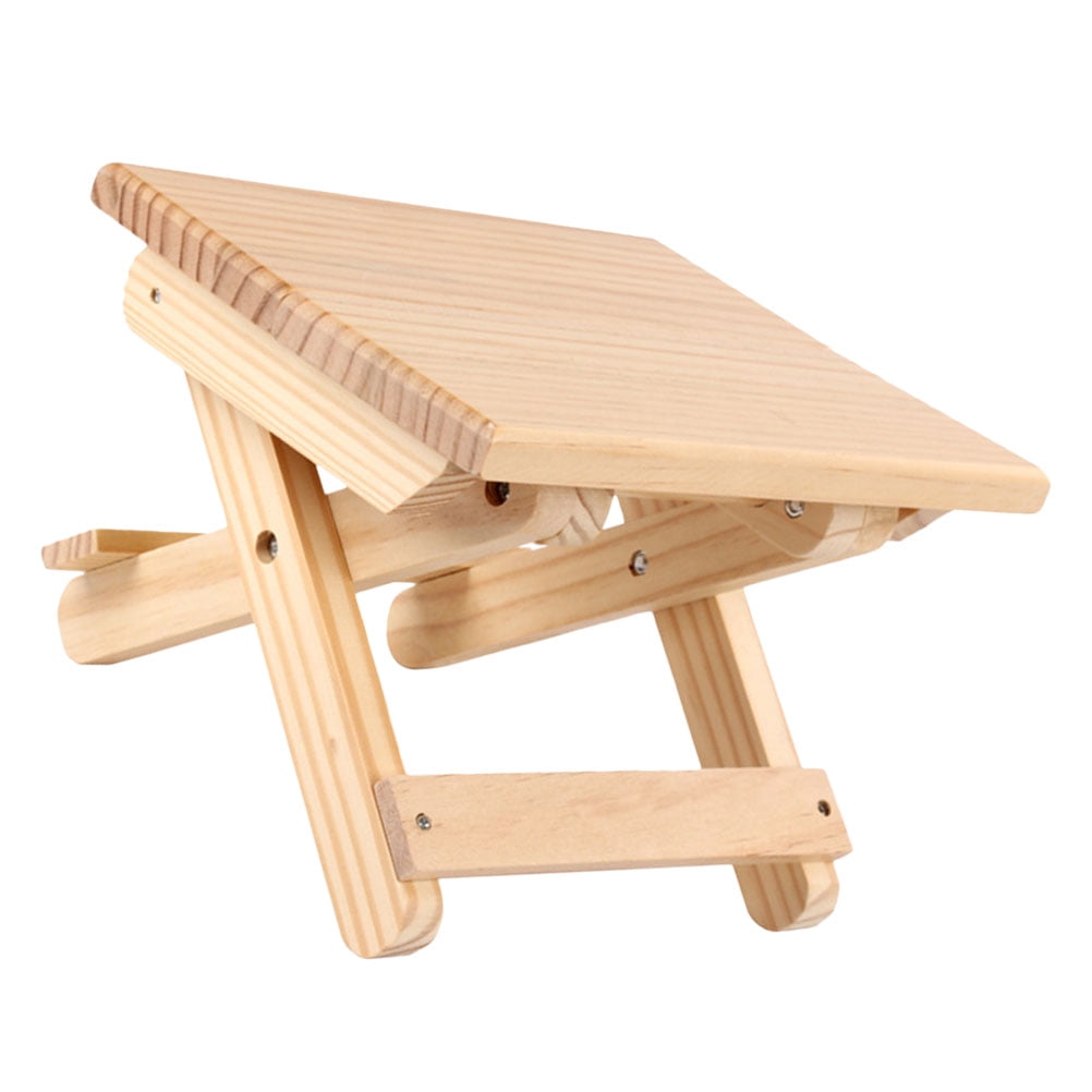 NICEXMAS 1Pack Portable Folding Stool Wooden for Fishing Picnic Park Outdoor Use Light Yellow 11.8x8.3x6.9in