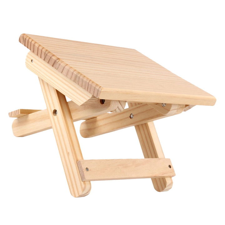 NICEXMAS 1Pack Portable Folding Stool Wooden for Fishing Picnic Park Outdoor Use Light Yellow 11.8x8.3x6.9in