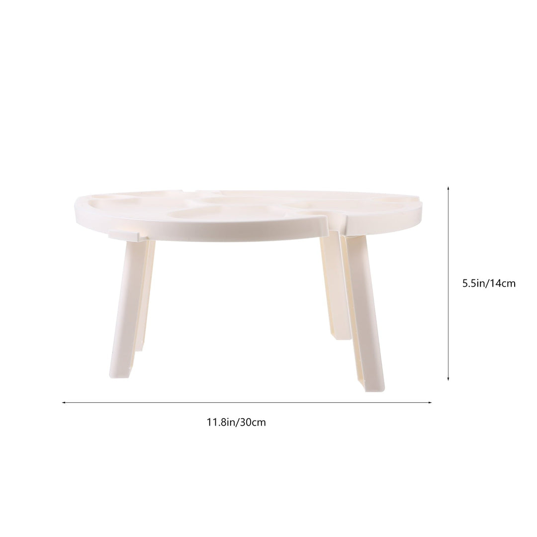 Raindrops 1Set Compact Folding Table for Outdoor Use with Rectangular Shape White Plastic 11.8X11.8X11.8in