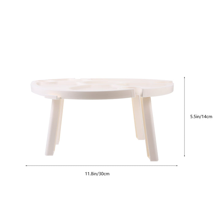 Raindrops 1Set Compact Folding Table for Outdoor Use with Rectangular Shape White Plastic 11.8X11.8X11.8in