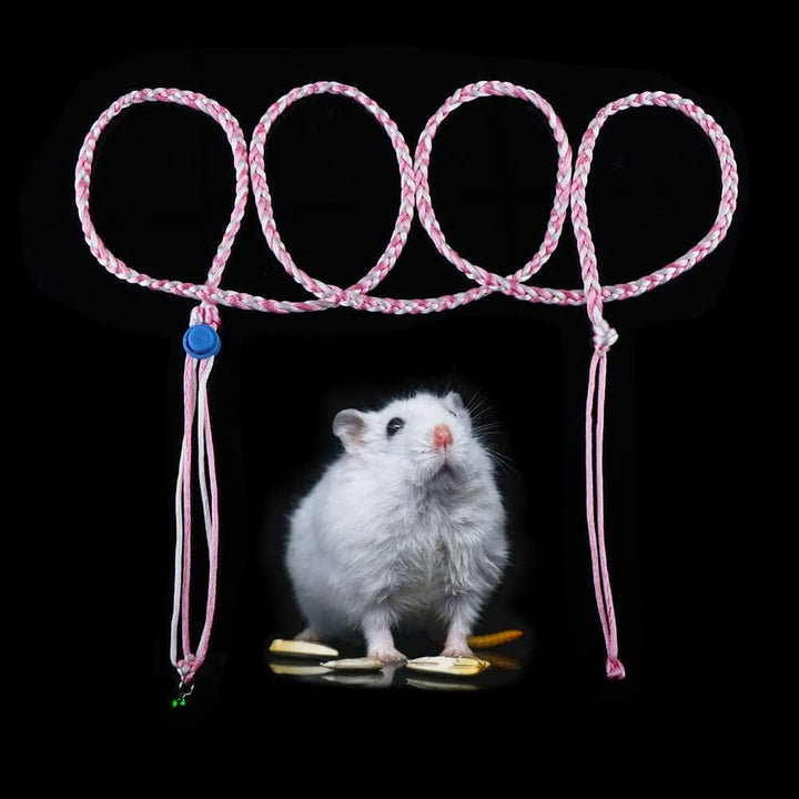 3Pcs Adjustable Hamster Leash Harness with bell for Lead Walking Pet Hamster Gerbil Rat Mouse Harness