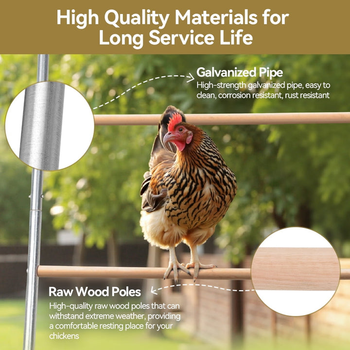 Chicken Roosting Bars for Coop Accessories, DOMIPET Chicken Perches Activity Play with Swing Set, Wooden Chicken Ladder, Chicken Toys Easy to Assemble & Clean