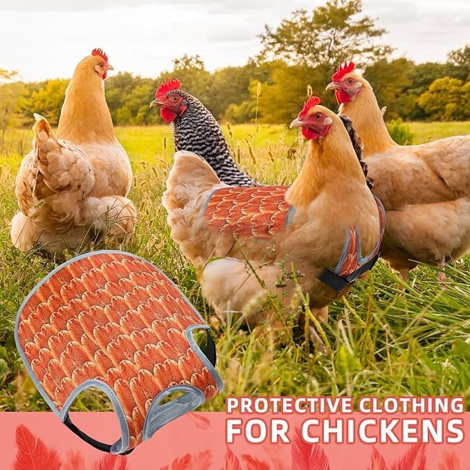 Chicken Saddle for Hens, Chicken Back Protector for Hens, Comfortable & Lightweight Chicken Aprons for Hens
