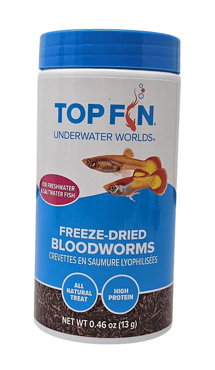Top Fin Freeze Dried Bloodworms Freshwater and Saltwater Fish Treat, 0.46 Ounce