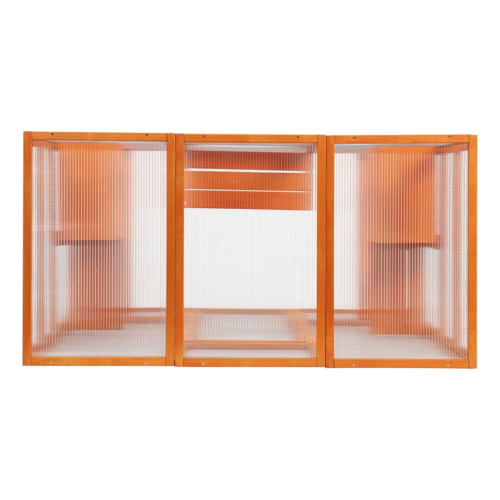 Resenkos Cat House, Catio Cat Shelter, Cat Cage,Large Cat Enclosure with 5 Perches, 2 Condos and 1 Lockable Door, Orange