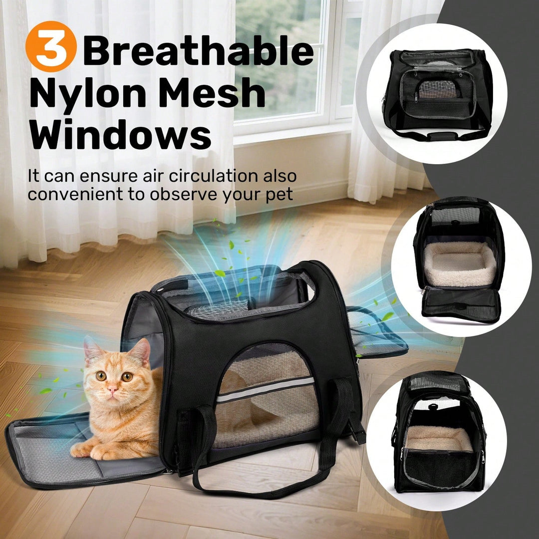 Cat Carriers Dog Carrier Pet Carrier For Small / Medium Cats Dogs Puppies (Up To 20lbs), TSA Airline Approved Small Dog Carrier Soft Sided, Collapsible Waterproof Travel Puppy Carrier