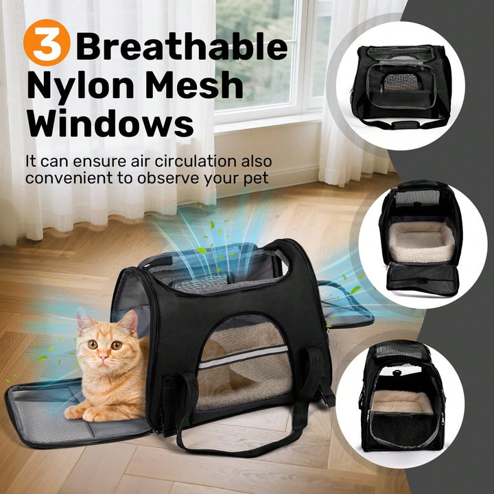 Cat Carriers Dog Carrier Pet Carrier For Small / Medium Cats Dogs Puppies (Up To 20lbs), TSA Airline Approved Small Dog Carrier Soft Sided, Collapsible Waterproof Travel Puppy Carrier