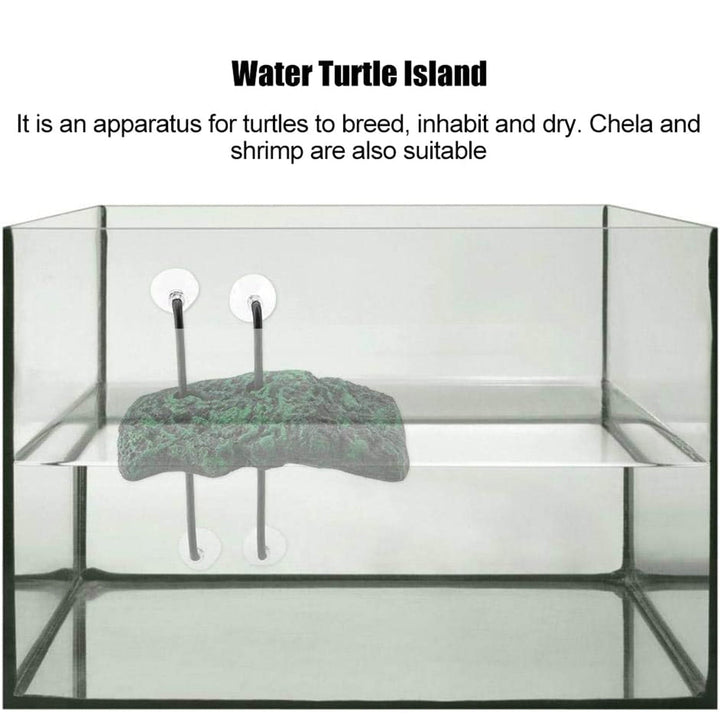 Ciwanning Floating for Turtle Basking Platform with Suction Cups Resin Island Dock for Aquatic Turtles Climbing Height Adjustable