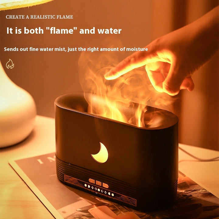 Creative Ultrasonic Flame Aromatherapy Humidifier With Fan