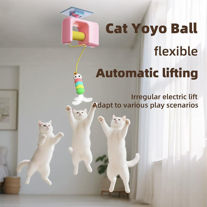 Pet Stress Relief Toys for Cats, Rechargeable Interactive Hanging Door Cat Toy, Automatic Electric Flying Bird Cat Toy for Hunting Exercising Eliminating Boredom
