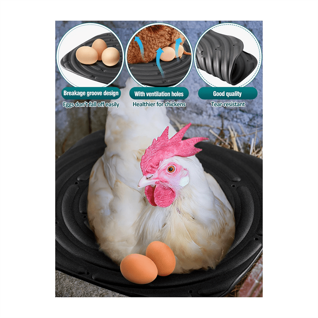 8 Pack Washable Chicken Nesting Pads for Laying Eggs, Nesting Box Liners for Chicken Coop Reusable Chicken Litter Black