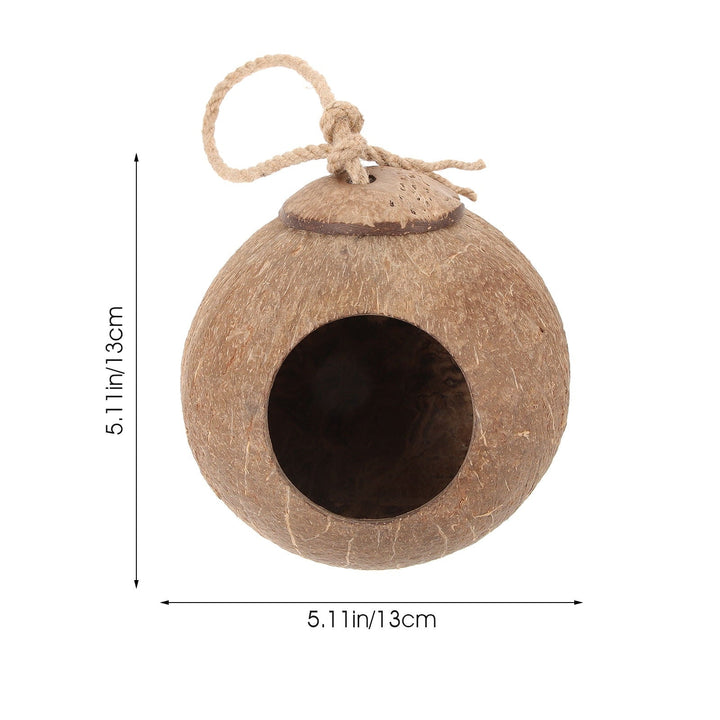 UNOMOR hanging nest for small bird Parrot Swing Bed Coconut Shell Exercise Tool Outdoor Use 1Pcs