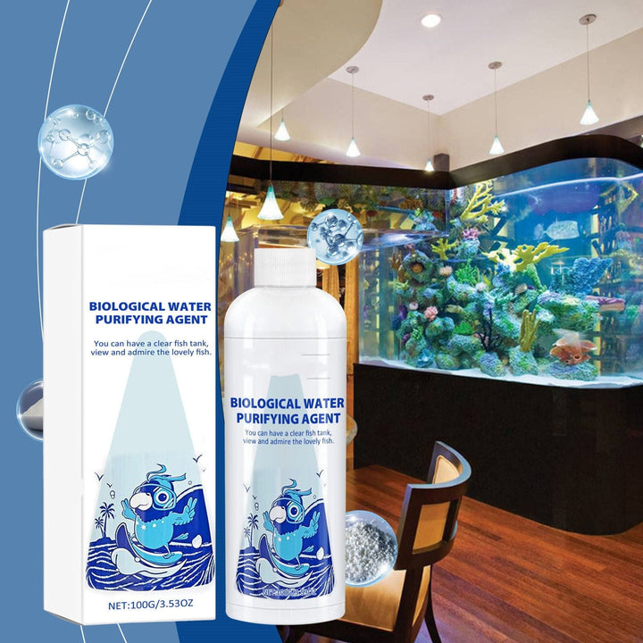 Rwvbm Aquarium Water Purifier & Algaecide Removes Moss,Powder & Waste Improves Water & Fish Health Safe for All Fish Tanks Easy-to-Use (1 Pack)