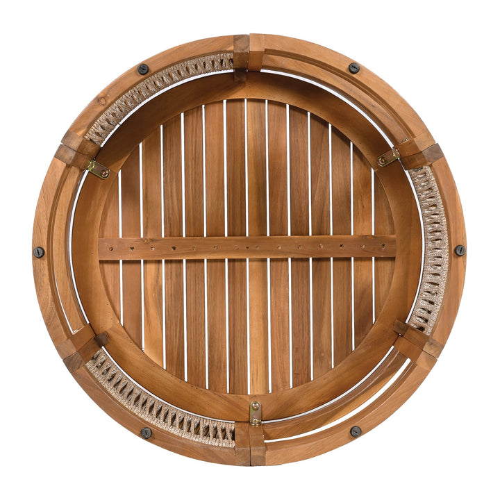 Christopher Knight Home Acacia Wood Patio Coffee Table, Weather-Resistant Outdoor Table with Handwoven Rope