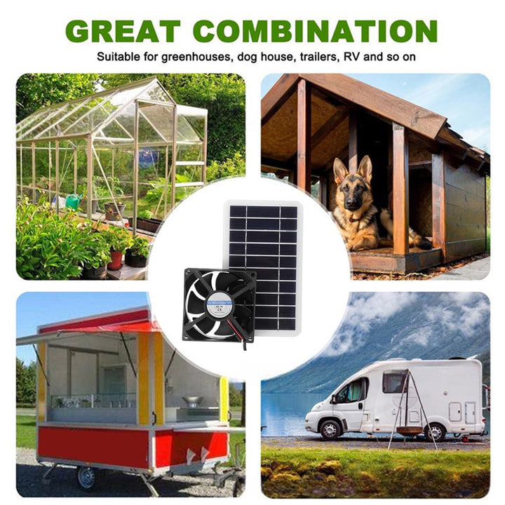 Yooshoverk Solar Pet Fan, 2W Portable Ventilation, Outdoor Exhaust Cooling, Chicken Coop and Dog House Use