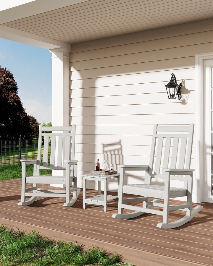 M optimized Outdoor Adirondack Side Table, HDPE 2-Tier Patio End Table Weather Resistant for Adirondack Chair, Square Side Tables for Patio, Poolside, Porch, Deck, Indoor, Backyard