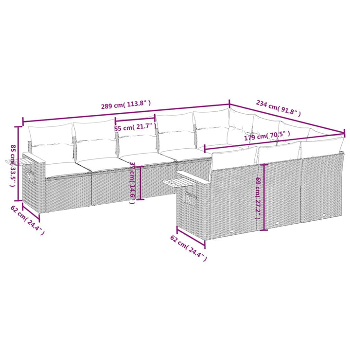 vidaXL Garden Sofa Set Grey