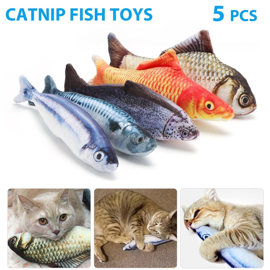 5 Pack Realistic Interactive Fish Cat Kicker Crazy Pet Toy Catnip Toys Gifts