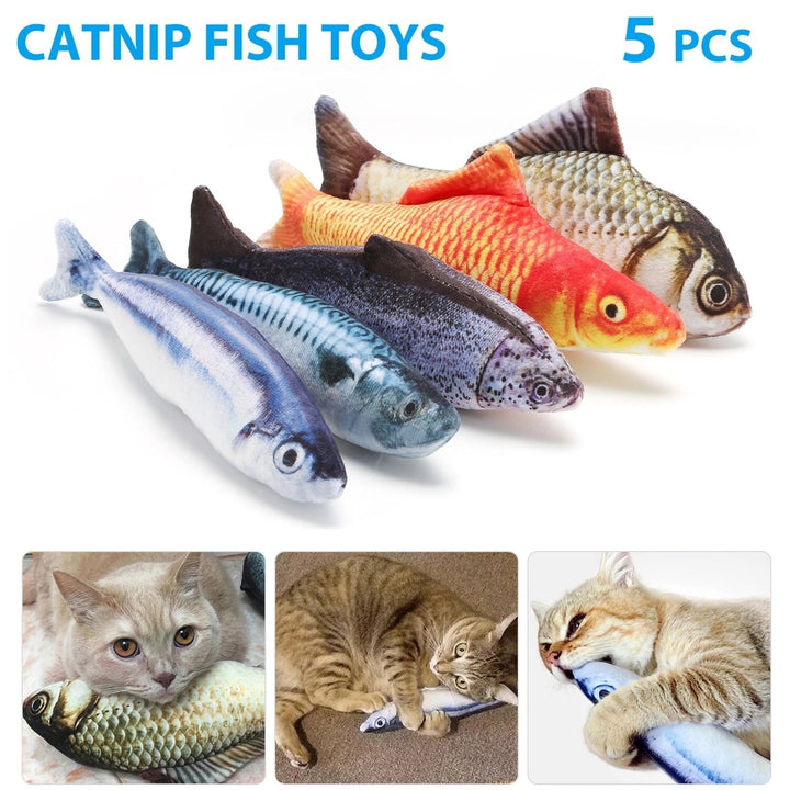 5 Pack Realistic Interactive Fish Cat Kicker Crazy Pet Toy Catnip Toys Gifts