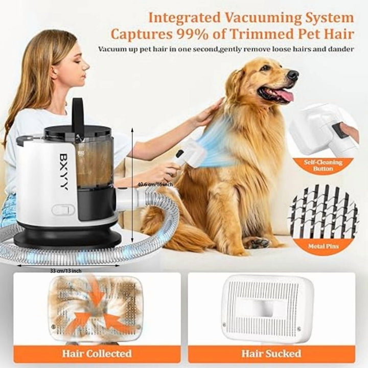 Professional 2.5L Pet Grooming Kit – 5-in-1 Vacuum Clipper System for Dogs, Cats & Small Animals, Low-Noise Hair Suction & Trimming