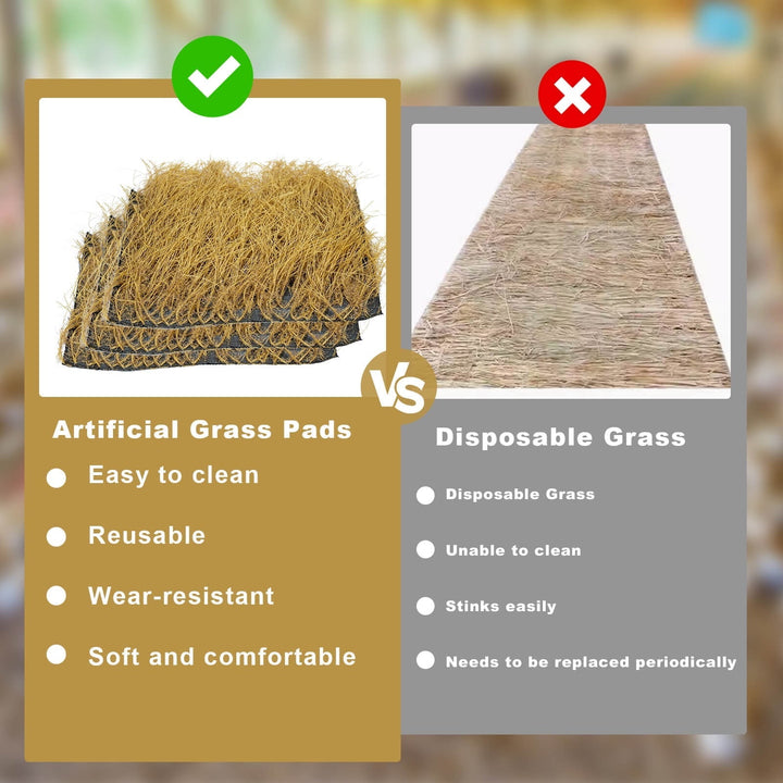 HOTSOUL 36 Pack Chicken Nesting Pads, 12x12 inch Yellow Artificial Grass Nesting Box Liners, Washable & Reusable Hen Nest Mats, Soft and Durable Coop Bedding