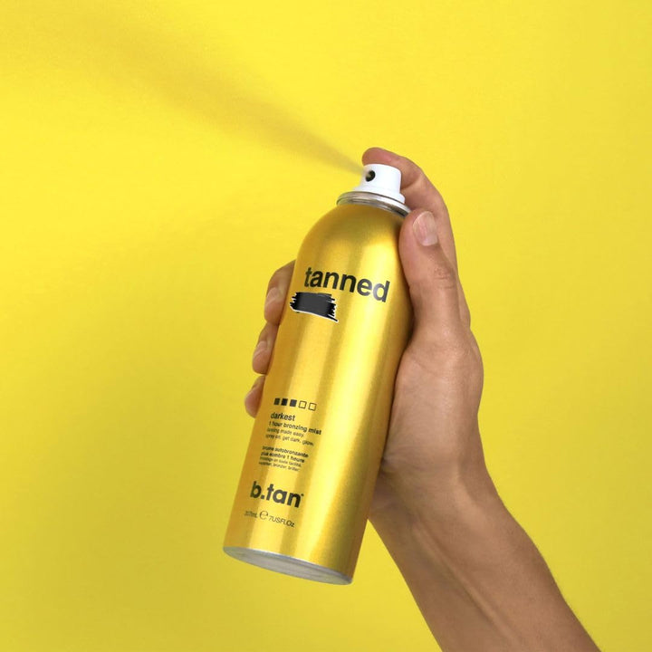 b.tan Self Tanner Bronzing Mist – Fast 1-Hour Sunless Tanning Spray | Vegan, No Smell