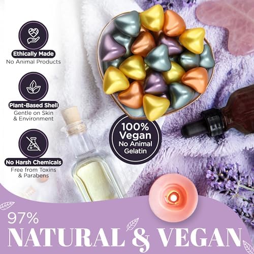 Bath Oil Beads for tub 90s | Bath Pearls Beads with Oil Bulk | Original Vegan Bath Pearls with Custom Essential Oil Blends | 97% Natural Bath Oil Pearl for Bathtub Gift Set | Pack of 40