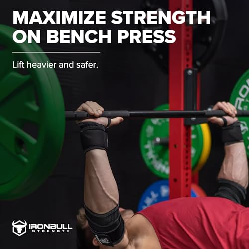 Elbow Wraps for Weightlifting (1 Pair) - 50" Elastic Elbow Braces for Weight Lifting - Elbow Support for Bench Press, Powerlifting, Fitness, & Gym Workout - Gym Elbow Straps Weightlifting (Black)