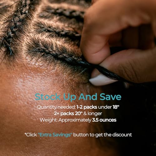 Boho Braids Human Hair for Bohemian Knotless Braids Braiding Hair Wet and Wavy Deep Wave Bulk No Weft 2 Bundles 100g 22 Inch Natural Black - Easy to Install for Salon/Home/Beginners