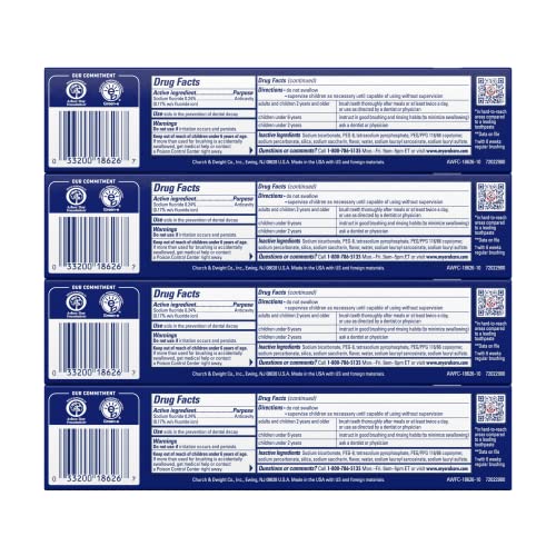 ARM & HAMMER Advance White Toothpaste, Teeth Whitening Baking Soda Toothpaste with Stain Defense Technology and Fluoride, Clean Mint Flavor, 6.0 Oz (4 Pack)