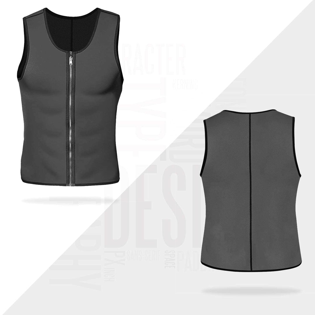 NonEcho Men Sauna Vest Hot Sweat Waist Trainer Corset Neoprene Tank Top Shapewear Slimming Shirt Workout Suit