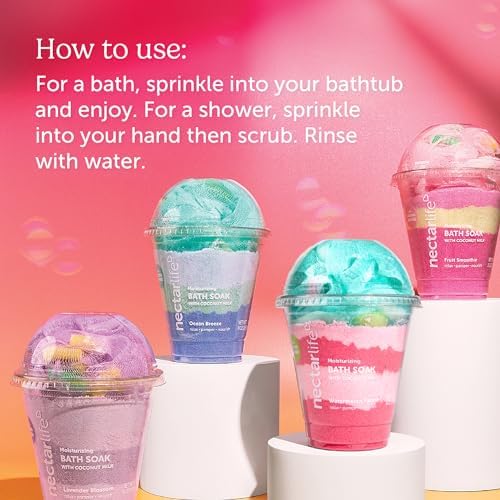 Bath Soak, Salt Bath, Bubble Bath, Natural Detox Foaming Body Soak, Foot Soak, Vegan Body Skin Care, 9 oz. (Lavender)