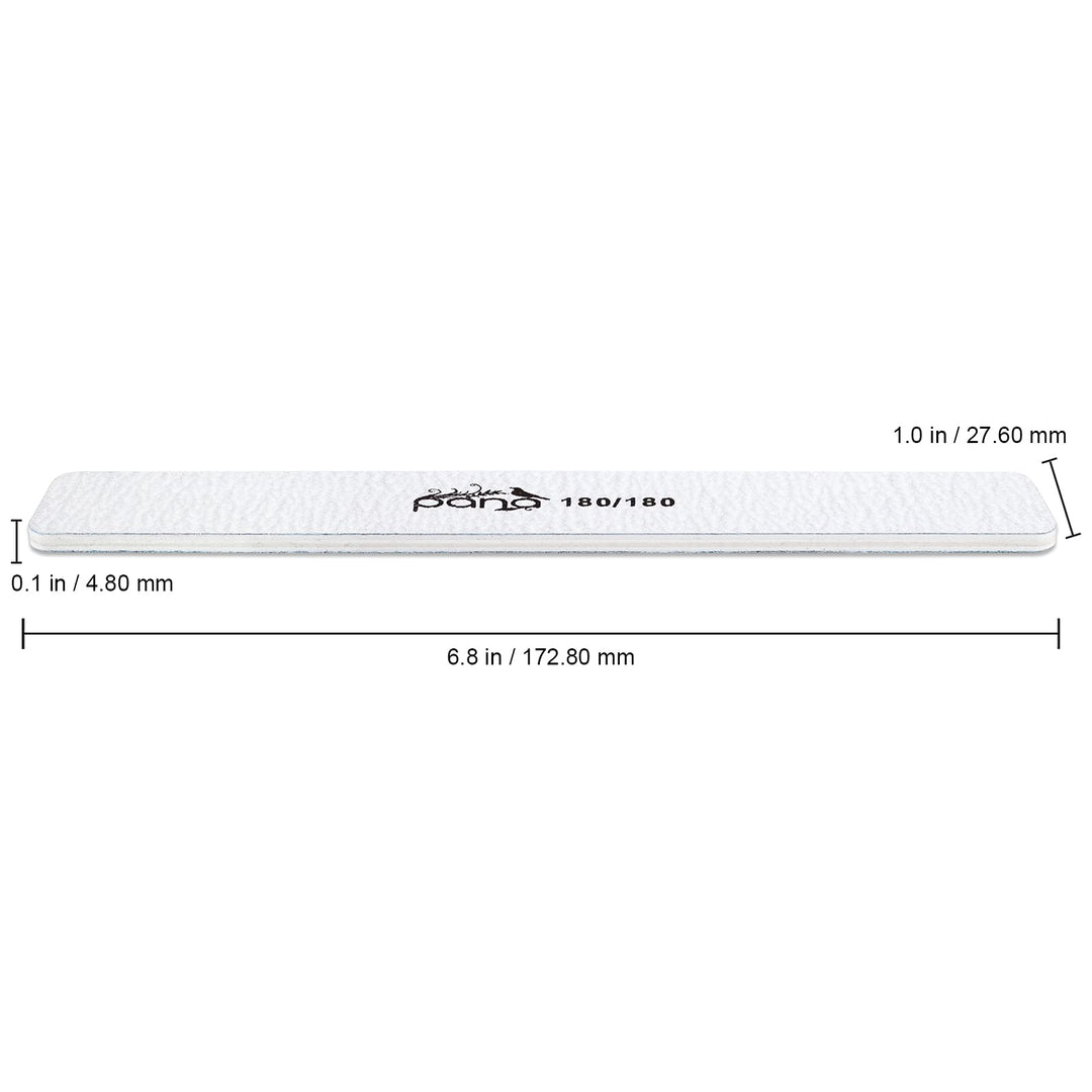 10pcs - PANA Jumbo Double-Sided Emery Nail File for Manicure, Pedicure, Natural, and Acrylic Nails - Zebra (Grit 180/180)