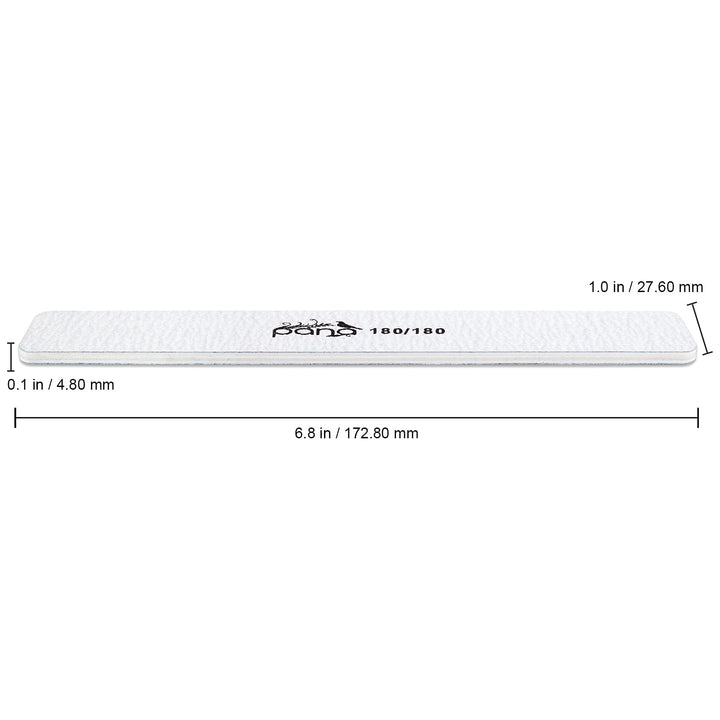 10pcs - PANA Jumbo Double-Sided Emery Nail File for Manicure, Pedicure, Natural, and Acrylic Nails - Zebra (Grit 180/180)