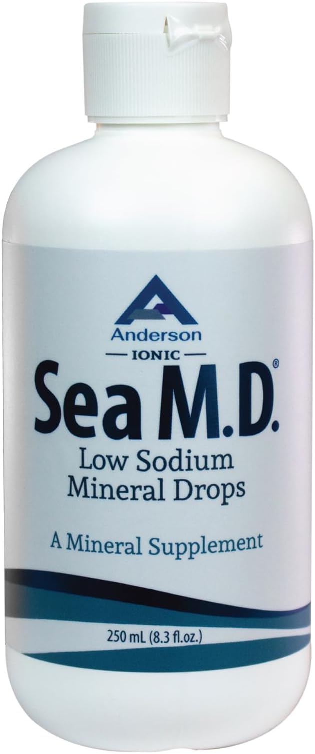 Anderson Sea M.D. Concentrated Trace Mineral Drops, Ionic Electrolyte Magnesium Supplement, Aids in Muscle Cramps, Joint Health, Liquid Magnesium, Easy to Take, 8.3 fl oz, 120 Servings