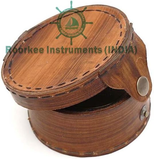 Handmade Brass Sundial Compass – Thoreau Dream Chaser Quote – Go Confidently in The Direction of Your Dreams – Vintage Sun Clock with Leather Case – Gift for Explorer, Graduate or Loved One