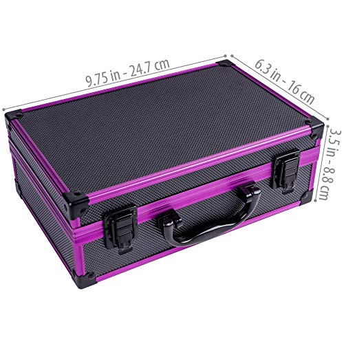 SHANY Carry All Make up Train Case with Pro Makeup Set, Beauty Brushes, Lipsticks, Eye Shadows, Blushes, Powders, and more - Reusable Cosmetics Storage Organizer - Premium Gift Packaging - Purple