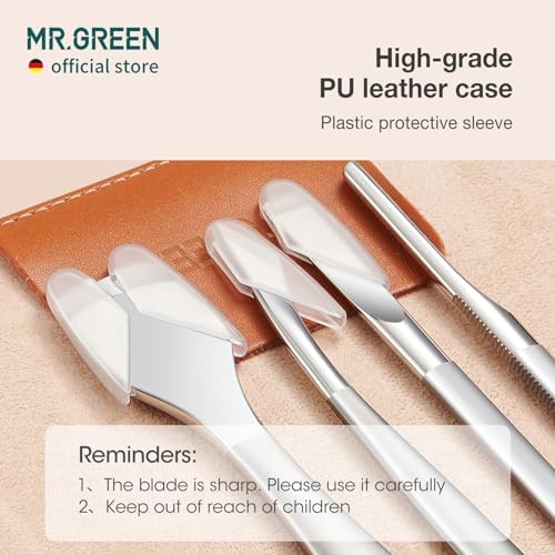 MR.GREEN Pedicure Knife Set Professional Ingrown Toenail Clippers Foot Care Tools Stainless Steel Nail Cuticle Nippers Remover Kits (8 Pcs Set)