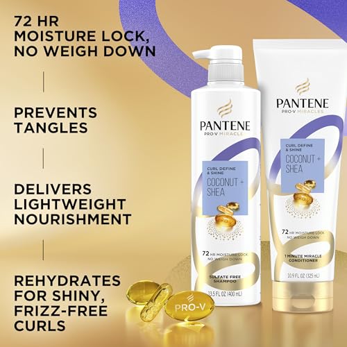 Pantene Pro-V Miracles Curl Define & Shine Coconut + Shea 1 Minute Miracle Conditioner 10.9 FL OZ