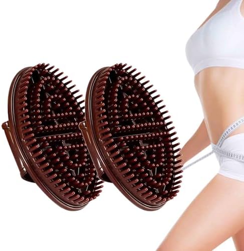 2PCS Meridian Brush Massage Body, Meridian Brush Massage Brush, Cepillo De Meridianos para Masajes, Full Body Relaxation Meridian Massage Brush, Beauty Salon Professional Custom (Brown)