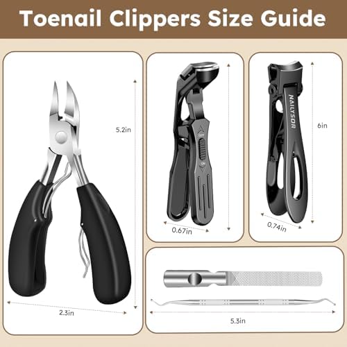 2025 Toenail Clippers for Thick Nails for Seniors, Nail Clippers for Men Angled Head, Toe Nail Clippers Wide Jaw Opening with Catcher, Heavy Duty Ingrown Toenail Clippers Long Handle