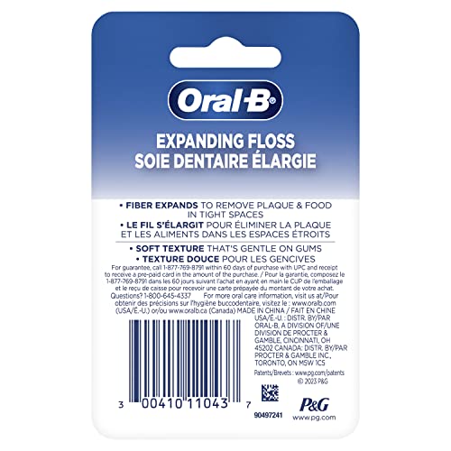 Oral-B Expandable Dental Floss, Mint, Expands for A Deep Clean, 6 Pack (50M)